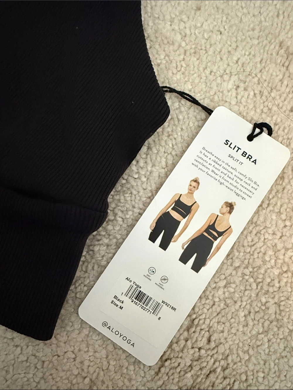 Alo split bra in black